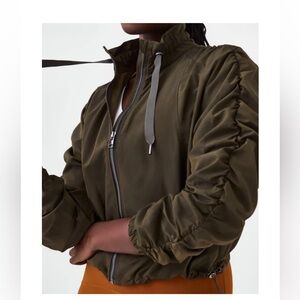 Spanx Organza Cropped Windbreaker Jacket Sz L NWT